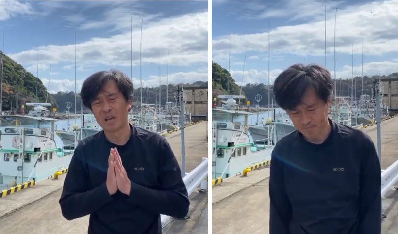 Ren Yabuki, NGO von LIA und Reporter aus Taiji, ist völlig am Boden zerstört nach dem gestrigen brutalen Verbrechen an Risso's Teenager Delfinen, das er filmte, und heute den Mord am zweiten ertränkten Wal