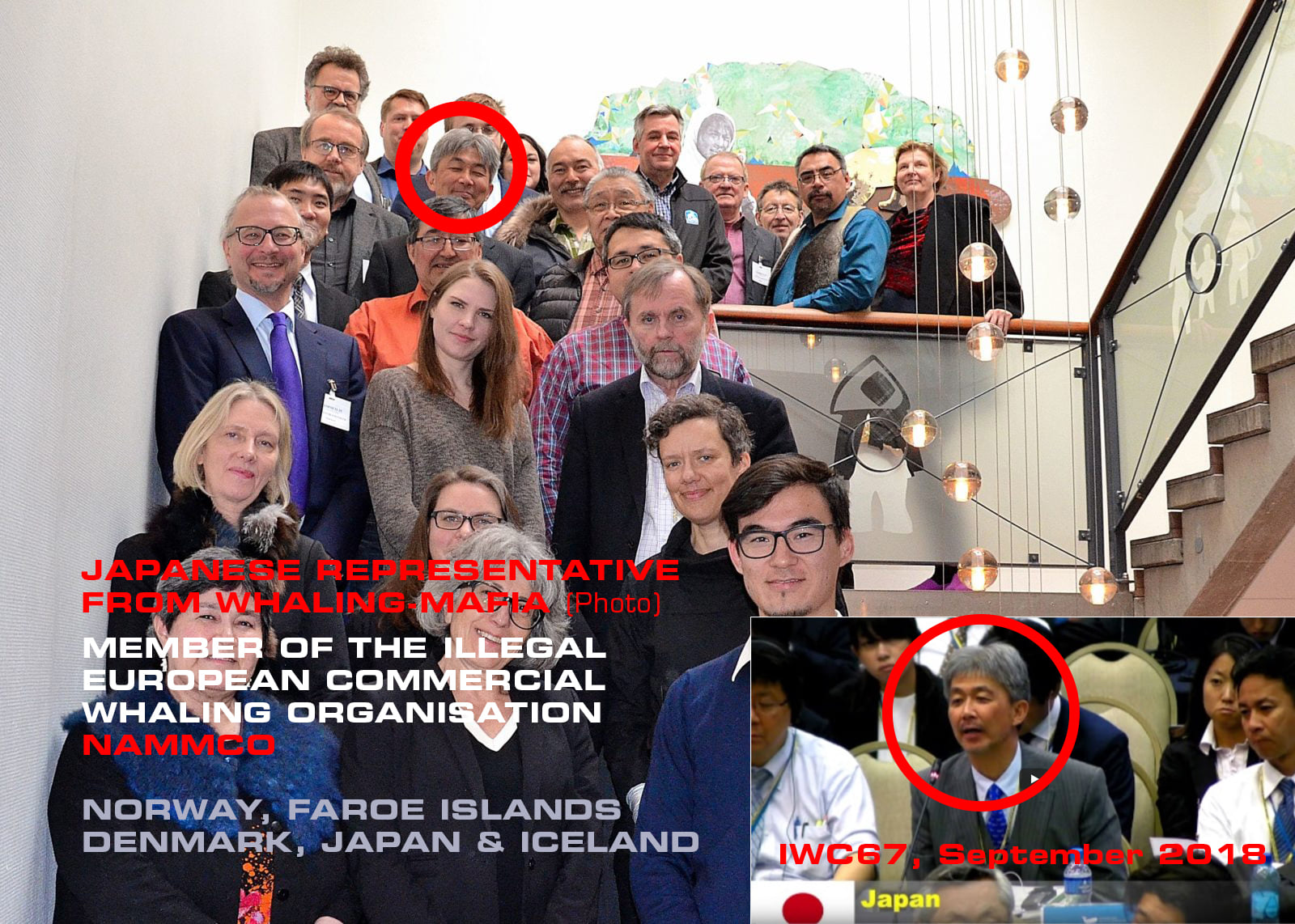 Mafiamitglieder der NAMMCO täuschen Wissenschaft vor um Delfine und Wale wegen der Fischereiindustrie zu eliminieren. Schau mal einer an, der gleiche japanische Staats-Vertreter, der an der IWC67 für Japans illegalen Walfang die Welt mit dem Austritt Japans erpresste, ist auch Mitglied der EUROPÄISCHEN NAMMCO-Mafia. Was für ein Zufall :-) 