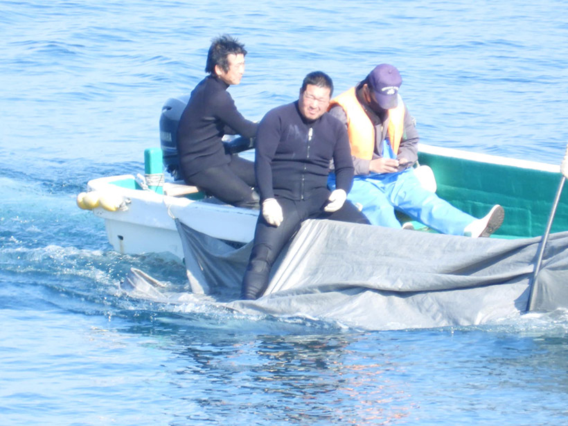 Japanischer Massenmörder, den Fuss auf seinen Opfer, schaut lachend in die Kamera von Kunito, weil er weiss, hinter diesen Verbrechen steht verteidigend die japanische Regierung, niemand kann ihnen etwas anhaben. Zumindest noch nicht.